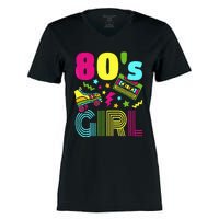 80s Girl 1980s Theme Party 80s Costume Outfit Women's Momentum V-Neck T-Shirt