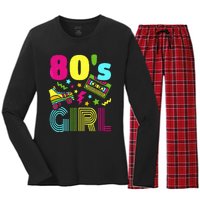 80s Girl 1980s Theme Party 80s Costume Outfit Women's Long Sleeve Flannel Pajama Set 