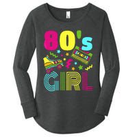 80s Girl 1980s Theme Party 80s Costume Outfit Women's Perfect Tri Tunic Long Sleeve Shirt