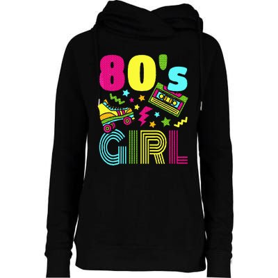 80s Girl 1980s Theme Party 80s Costume Outfit Womens Funnel Neck Pullover Hood