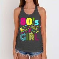 80s Girl 1980s Theme Party 80s Costume Outfit Women's Knotted Racerback Tank