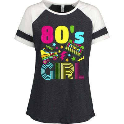 80s Girl 1980s Theme Party 80s Costume Outfit Enza Ladies Jersey Colorblock Tee