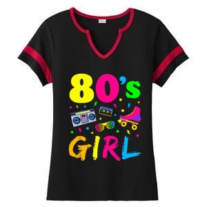 80S Girl Birthday Party Costume Retro Ladies Halftime Notch Neck Tee