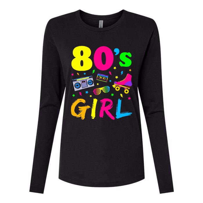 80S Girl Birthday Party Costume Retro Womens Cotton Relaxed Long Sleeve T-Shirt