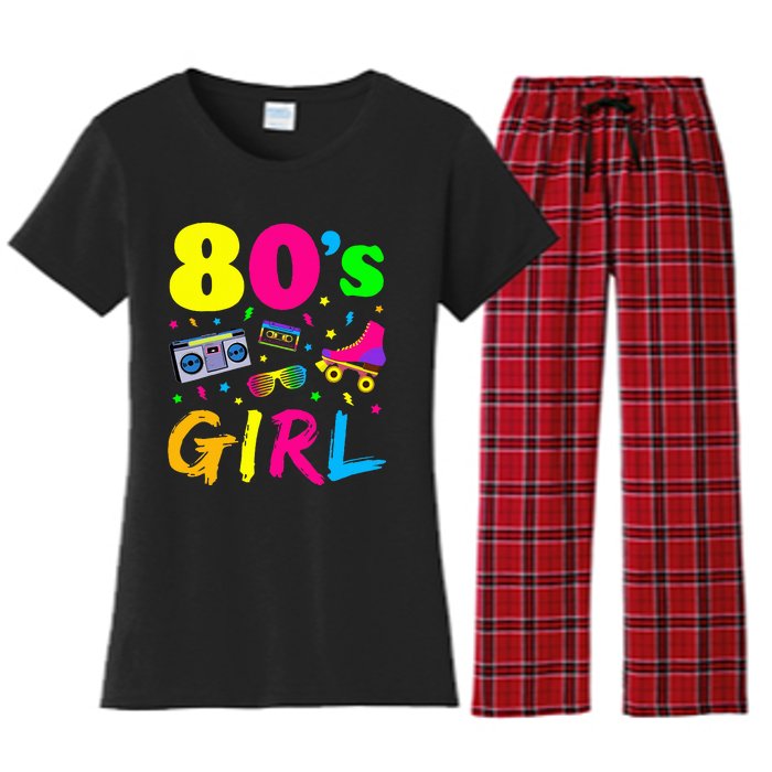 80S Girl Birthday Party Costume Retro Women's Flannel Pajama Set