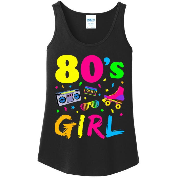 80S Girl Birthday Party Costume Retro Ladies Essential Tank