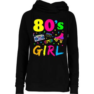 80S Girl Birthday Party Costume Retro Womens Funnel Neck Pullover Hood