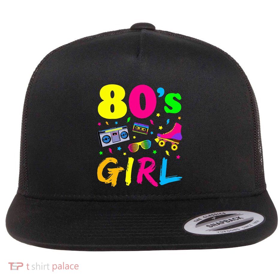 80S Girl Birthday Party Costume Retro Flat Bill Trucker Hat