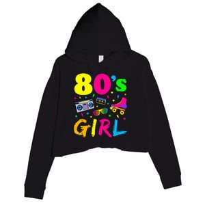 80S Girl Birthday Party Costume Retro Crop Fleece Hoodie