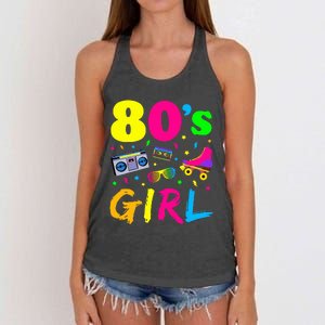 80S Girl Birthday Party Costume Retro Women's Knotted Racerback Tank