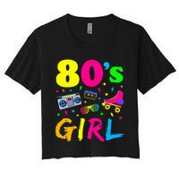 80S Girl Birthday Party Costume Retro Women's Crop Top Tee