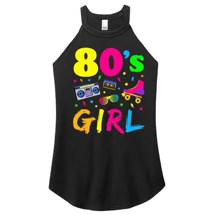 80S Girl Birthday Party Costume Retro Women's Perfect Tri Rocker Tank