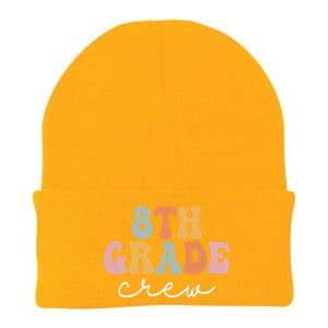 8Th Grade Crew Retro Groovy Happy First Day Of School Gift Knit Cap Winter Beanie