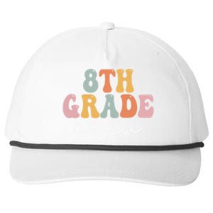 8Th Grade Crew Retro Groovy Happy First Day Of School Gift Snapback Five-Panel Rope Hat