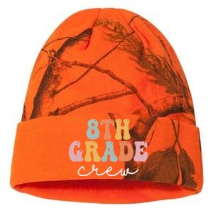 8Th Grade Crew Retro Groovy Happy First Day Of School Gift Kati Licensed 12" Camo Beanie