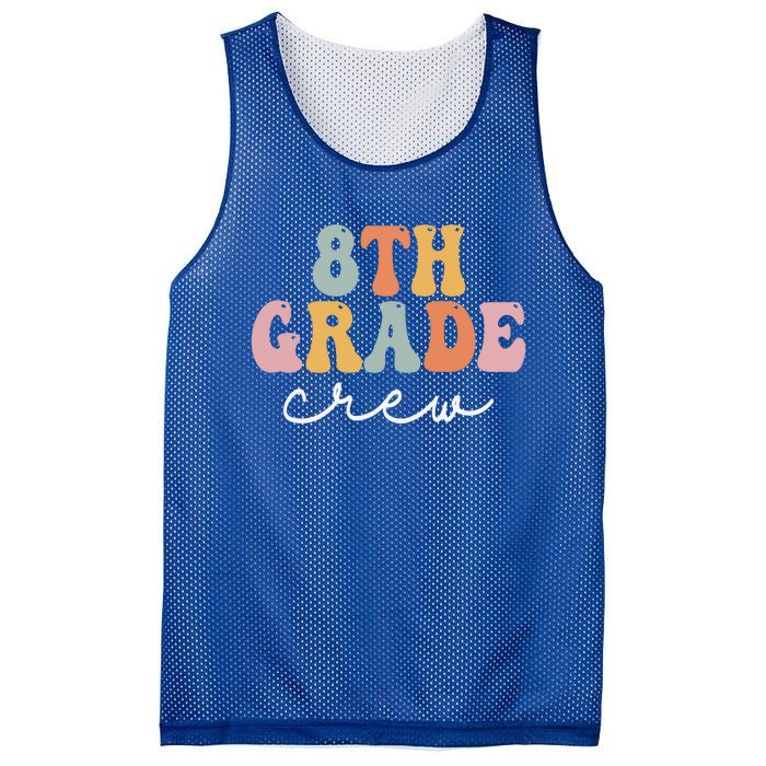 8Th Grade Crew Retro Groovy Happy First Day Of School Gift Mesh Reversible Basketball Jersey Tank