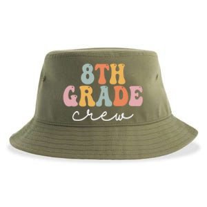 8Th Grade Crew Retro Groovy Happy First Day Of School Gift Sustainable Bucket Hat