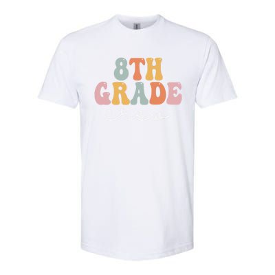 8Th Grade Crew Retro Groovy Happy First Day Of School Gift Softstyle CVC T-Shirt