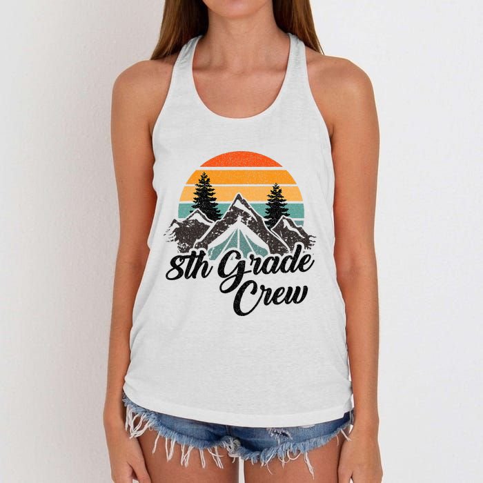 8th Grade Crew Back To School After Camping Trip Love Camp Women's Knotted Racerback Tank