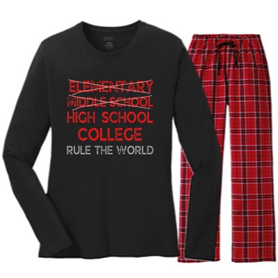 8th Grade Graduation Funny Middle School Graduation Women's Long Sleeve Flannel Pajama Set 