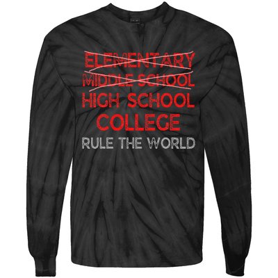 8th Grade Graduation Funny Middle School Graduation Tie-Dye Long Sleeve Shirt