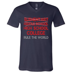 8th Grade Graduation Funny Middle School Graduation V-Neck T-Shirt