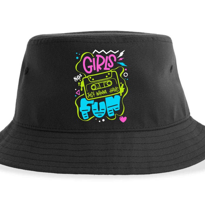 80's Girl Just Wanna Have Fun Nostalgia 1980s Sustainable Bucket Hat