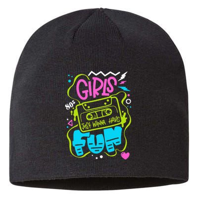 80's Girl Just Wanna Have Fun Nostalgia 1980s Sustainable Beanie