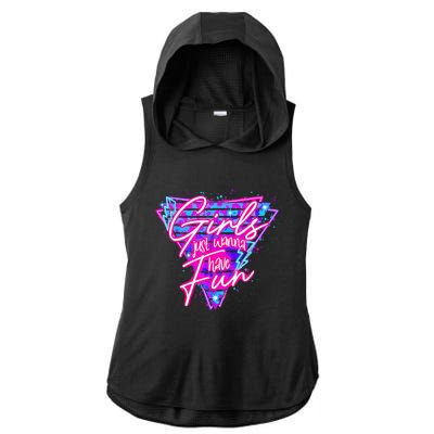 80s Girl Just Wanna Have Fun Nostalgia 1980s Ladies PosiCharge Tri-Blend Wicking Draft Hoodie Tank