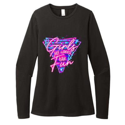 80s Girl Just Wanna Have Fun Nostalgia 1980s Womens CVC Long Sleeve Shirt