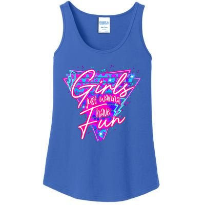 80s Girl Just Wanna Have Fun Nostalgia 1980s Ladies Essential Tank