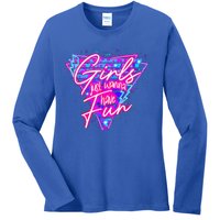 80s Girl Just Wanna Have Fun Nostalgia 1980s Ladies Long Sleeve Shirt