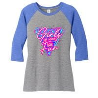 80s Girl Just Wanna Have Fun Nostalgia 1980s Women's Tri-Blend 3/4-Sleeve Raglan Shirt