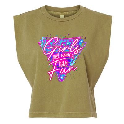 80s Girl Just Wanna Have Fun Nostalgia 1980s Garment-Dyed Women's Muscle Tee