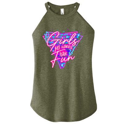 80s Girl Just Wanna Have Fun Nostalgia 1980s Women's Perfect Tri Rocker Tank