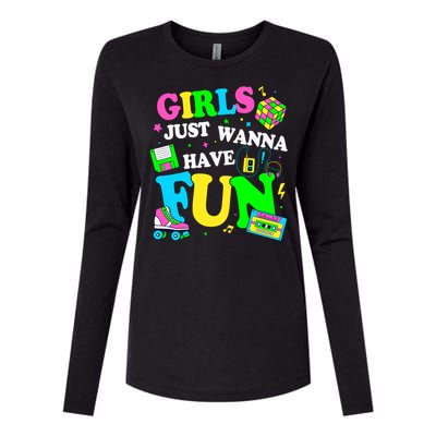 80S Girl Just Wanna Have Fun 1980s Girl Womens Cotton Relaxed Long Sleeve T-Shirt