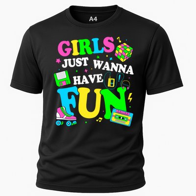 80S Girl Just Wanna Have Fun 1980s Girl Cooling Performance Crew T-Shirt