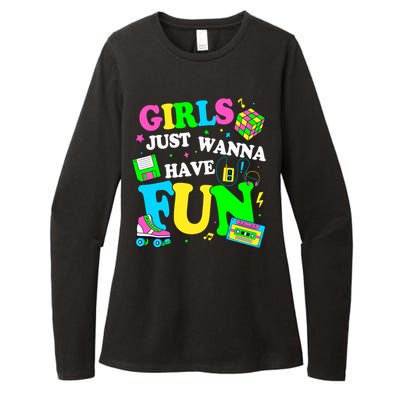 80S Girl Just Wanna Have Fun 1980s Girl Womens CVC Long Sleeve Shirt