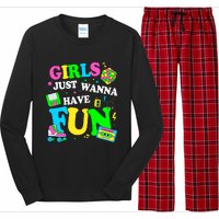 80S Girl Just Wanna Have Fun 1980s Girl Long Sleeve Pajama Set