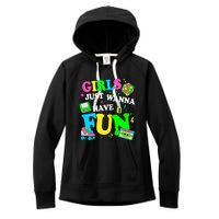 80S Girl Just Wanna Have Fun 1980s Girl Women's Fleece Hoodie