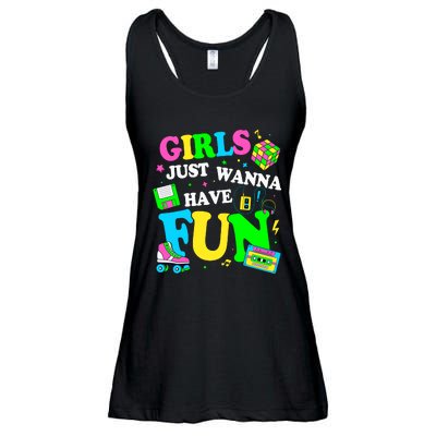 80S Girl Just Wanna Have Fun 1980s Girl Ladies Essential Flowy Tank