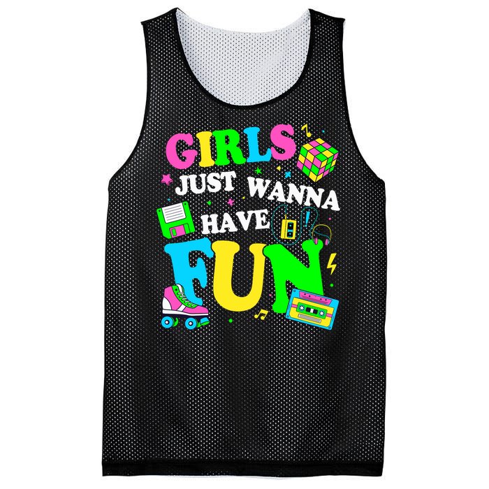 80S Girl Just Wanna Have Fun 1980s Girl Mesh Reversible Basketball Jersey Tank