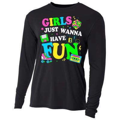 80S Girl Just Wanna Have Fun 1980s Girl Cooling Performance Long Sleeve Crew