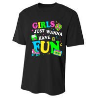 80S Girl Just Wanna Have Fun 1980s Girl Performance Sprint T-Shirt