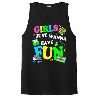 80S Girl Just Wanna Have Fun 1980s Girl PosiCharge Competitor Tank