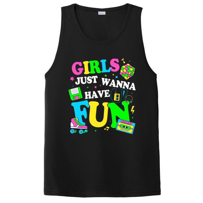 80S Girl Just Wanna Have Fun 1980s Girl PosiCharge Competitor Tank