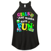 80S Girl Just Wanna Have Fun 1980s Girl Women's Perfect Tri Rocker Tank