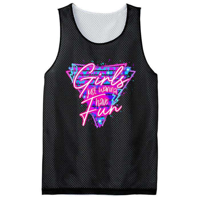 80s Girl Just Wanna Have Fun Nostalgia 1980s Mesh Reversible Basketball Jersey Tank