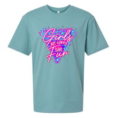 80s Girl Just Wanna Have Fun Nostalgia 1980s Sueded Cloud Jersey T-Shirt