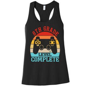 8th Grade Level Complete Last Day Of School Graduation Women's Racerback Tank